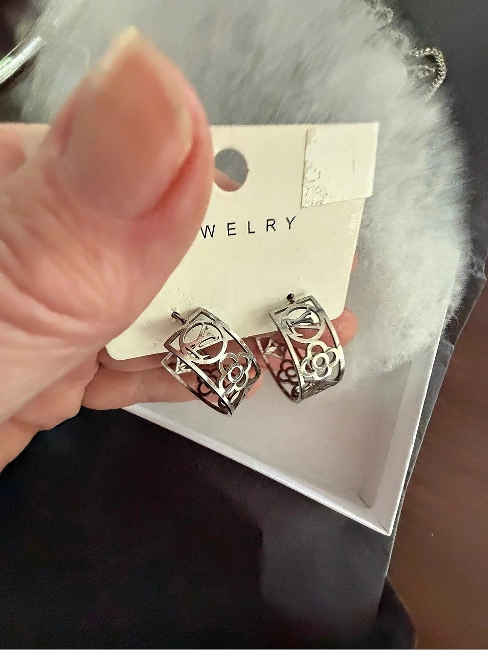 Silver-Tone Hoop Earrings NWT, Fashion Jewelry, Stainless Steel